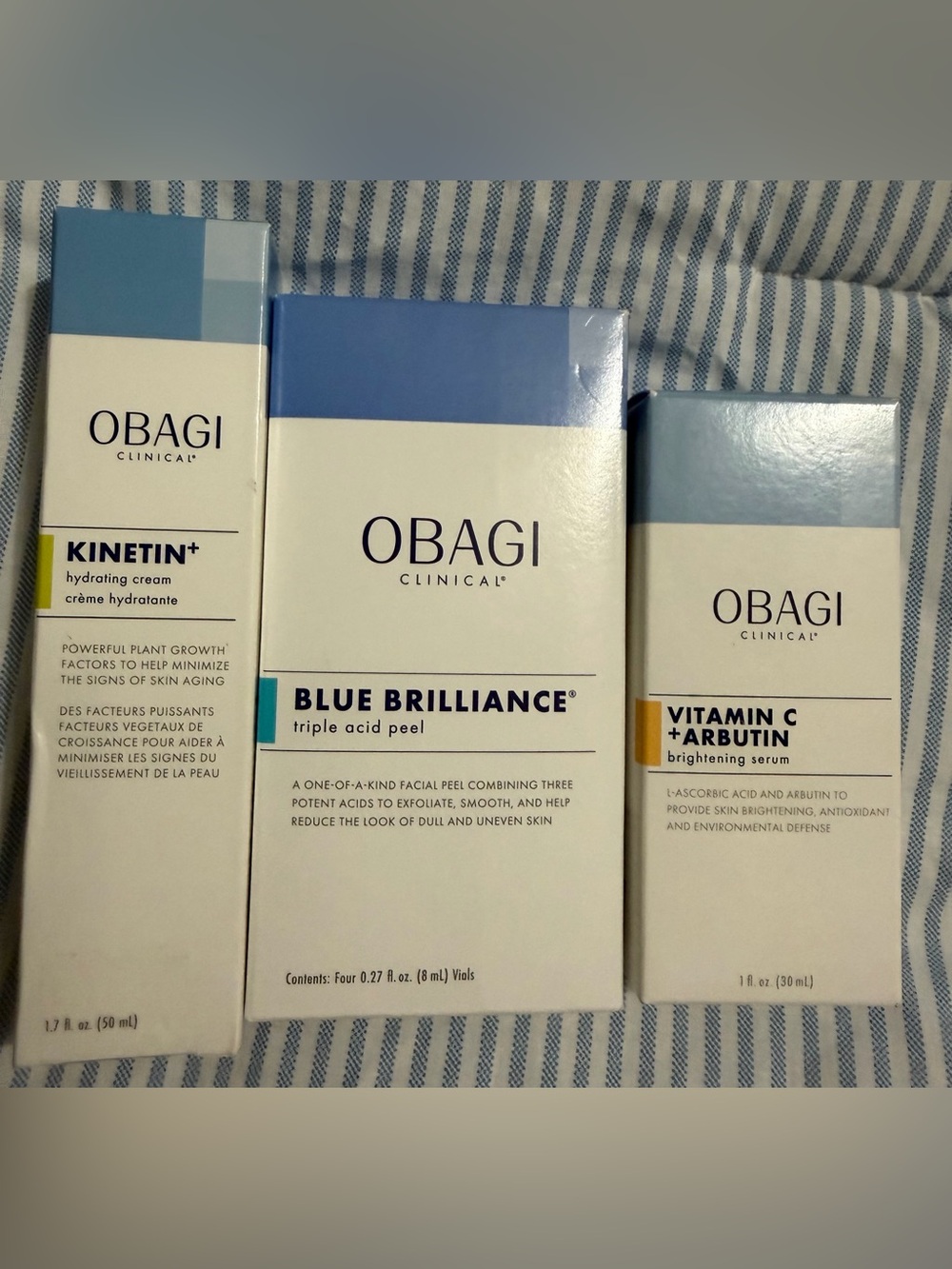 Obagi Blue Brilliance Triple Acid Peel - Kinetin Cream and Vitamin C + Arbutin